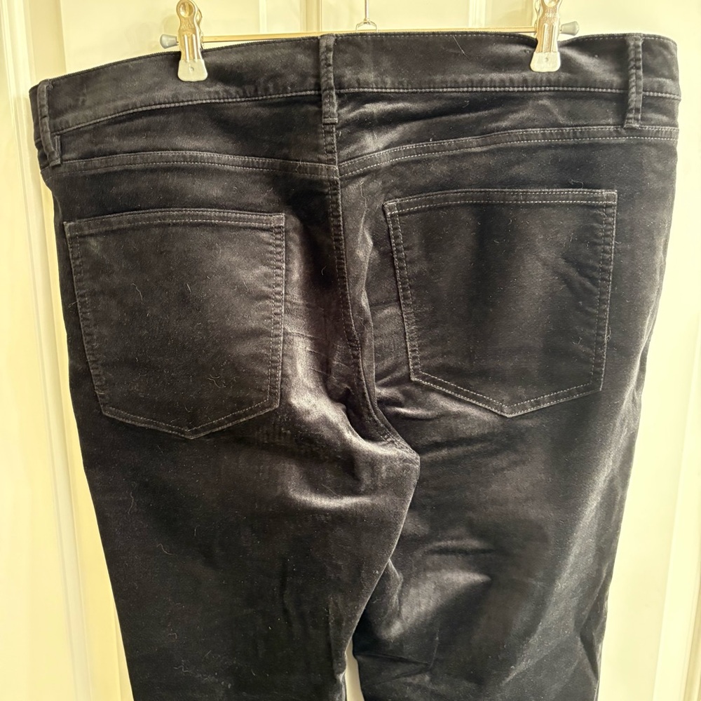 Tall Ann Taylor Black Velvet Modern Skinny Pants 16 Tall - Picture 7 of 11